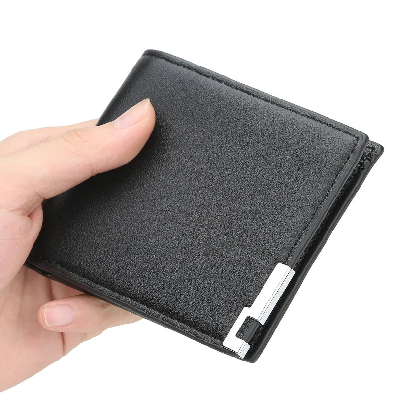 Men's Horizontal and Vertical Wallets Bifold Leather Wallet Pocket Bag Credit Card Holder Purse Large-capacity Business Wallet