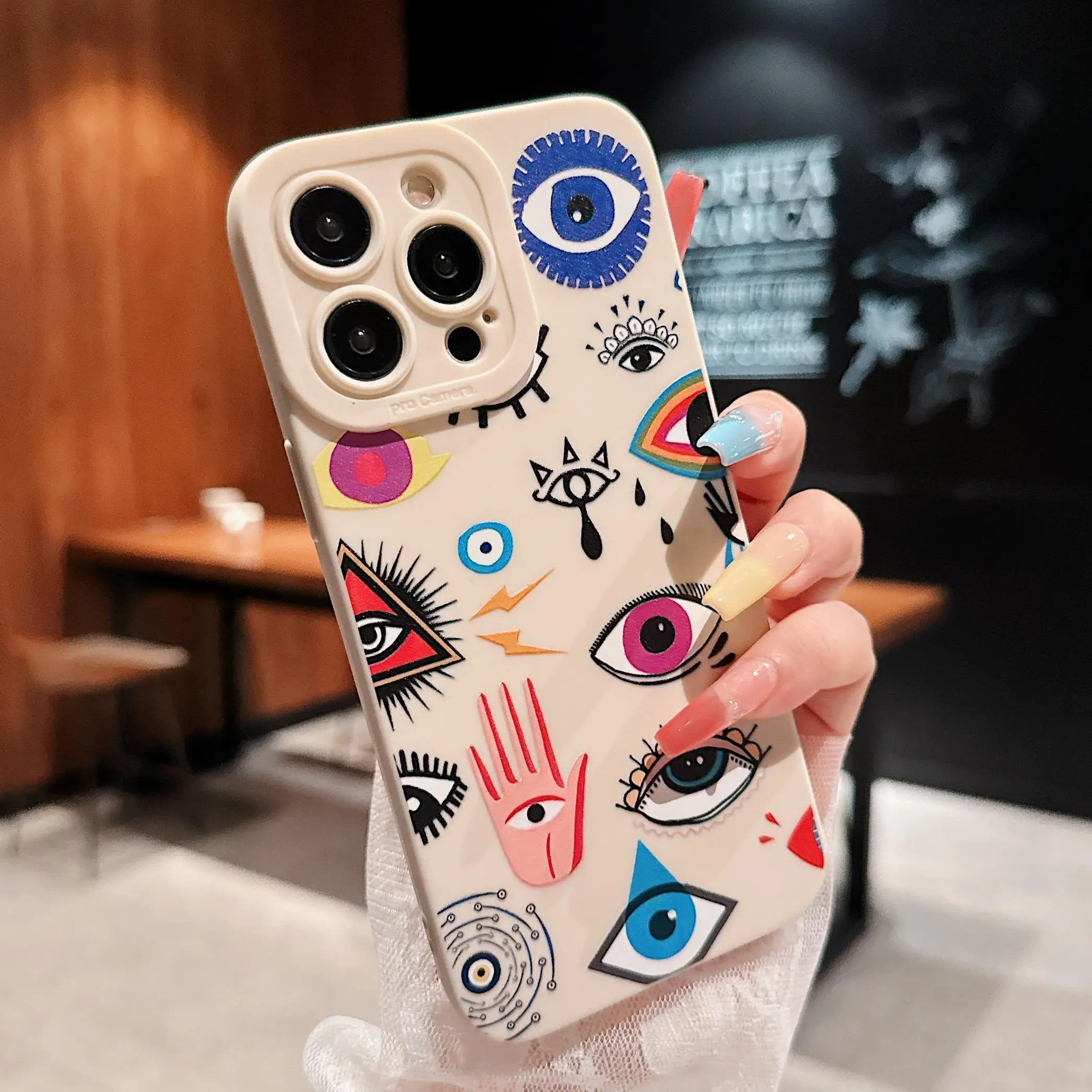 Eye Pattern Phone Case Shockproof Phone Protective Cover Phone Accessories Compatible with IPhone 16 Pro Max 15 Pro 14Plus 13 12