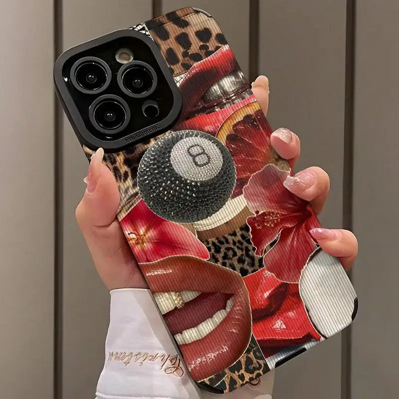 Fashionable Lip Pattern Phone Case Phone Accessories Compatible with IPhone 16 Pro Max 15 Pro 14Plus 13 12 11 XR X/XS