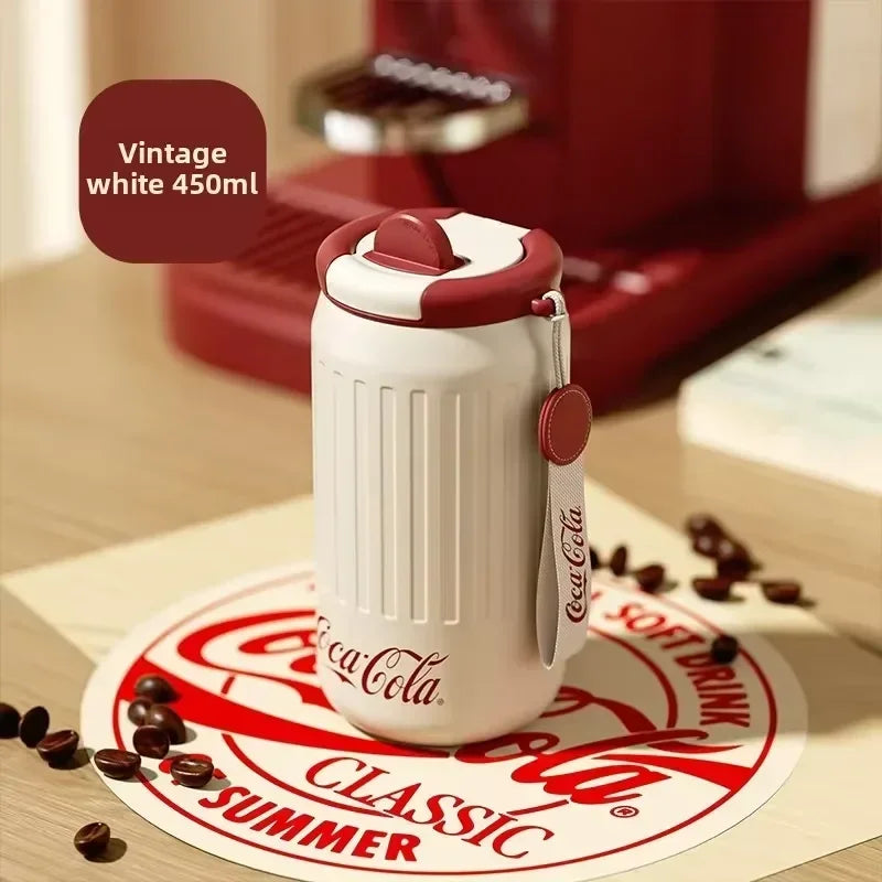 Stainless Steel Fashion Thermos Cup Water Cup Insulated Water Bottle Car Coffee Retro Travel Cup Stainless Steel Vacuum Flask