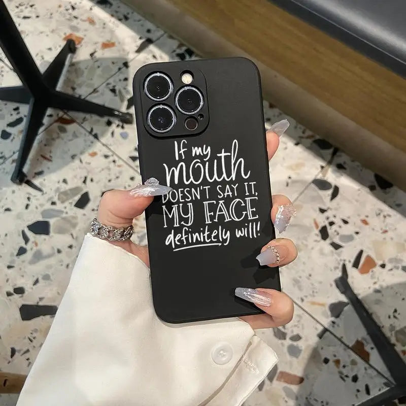 Solid Color Slogan Pattern TPU Phone Case,  Fashion Phone Accessories Compatible with IPhoneiPhone 16 Pro Max 1514Plus 13 12 11