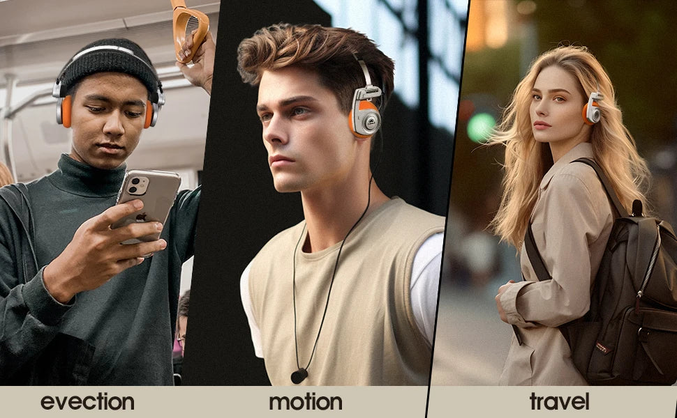 OKCSC 2 in 1 Retro Wireless Headphones 3rd Generation  BT 5.3 40mm Drive Open-ear Noise Reduction Headset Two Connection Modes