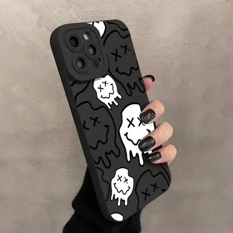 Creative Skull Pattern Phone Case, Shockproof Decorative Phone Accessories Compatible with IPhone 16 Pro Max 15 Pro 14Plus 13 12