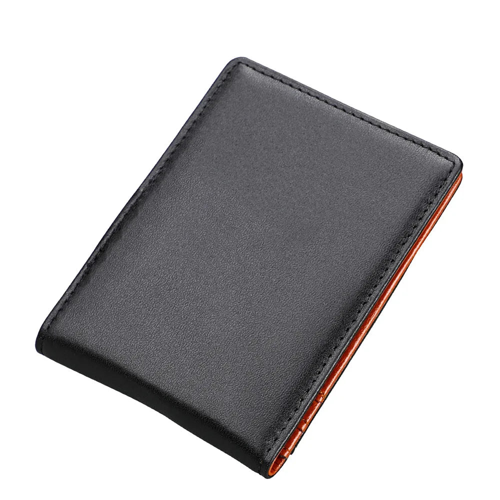 Man's and Women's Leather Wallet Foldable Mini Wallet Credit Card Holder Packet Purse Business Money Clip ID Card Bag Gift