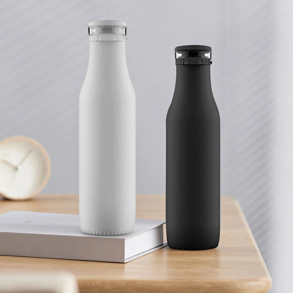 Ello 18oz Vacuum Insulated Stainless Steel Water Bottle, BPA-Free Flip Lid Leak-Proof Thermos for Sports Travel Hot/Cold Drinks