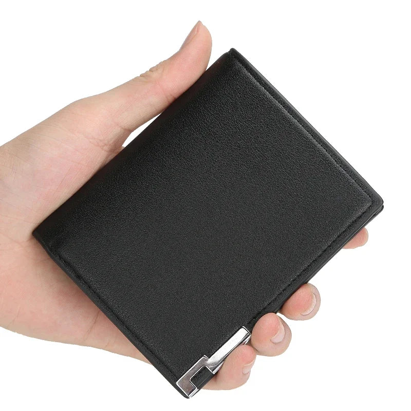 Men's Horizontal and Vertical Wallets Bifold Leather Wallet Pocket Bag Credit Card Holder Purse Large-capacity Business Wallet