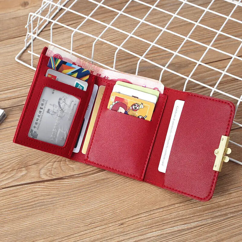 Women's Foldable Leather Wallet Floral Print Wallet Multi-card Slot ID Card Holder Card Bag Fashionable Wallet Cute Handbag