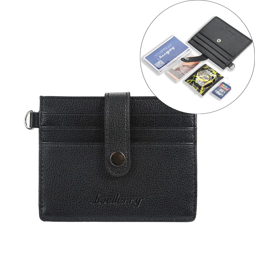 Man's Leather Wallet Mini Small Card Bag Multi-card Slot Wallet ID Card Holder Purse Fashionable Men's Wallet Pocket Purse