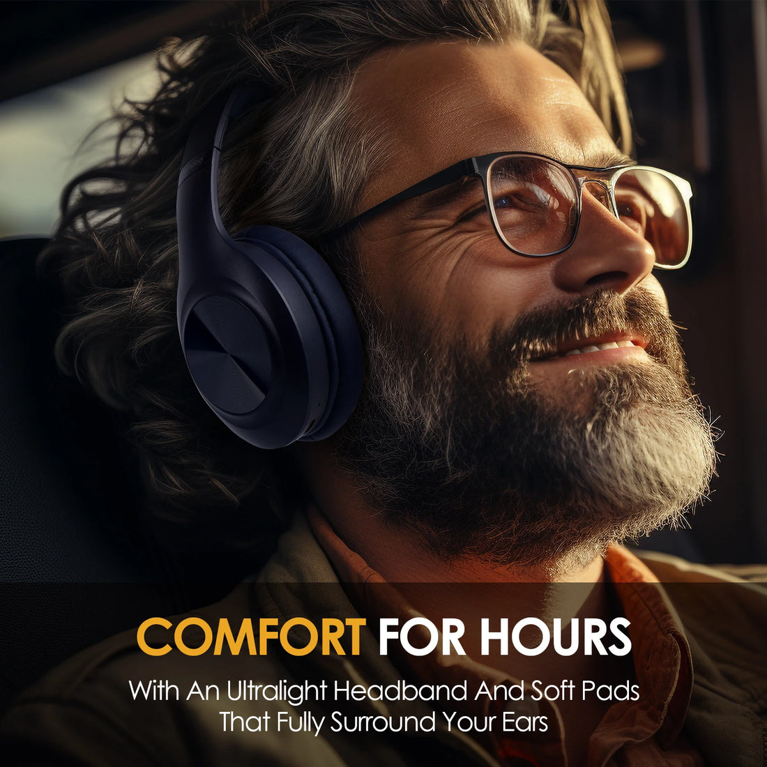 Siindoo JH-923 Wireless Headphones Over Ear,Foldable Bluetooth Headsets,3EQ Sound Modes, Hi-Res Audio with Mic Deep Bass Blue
