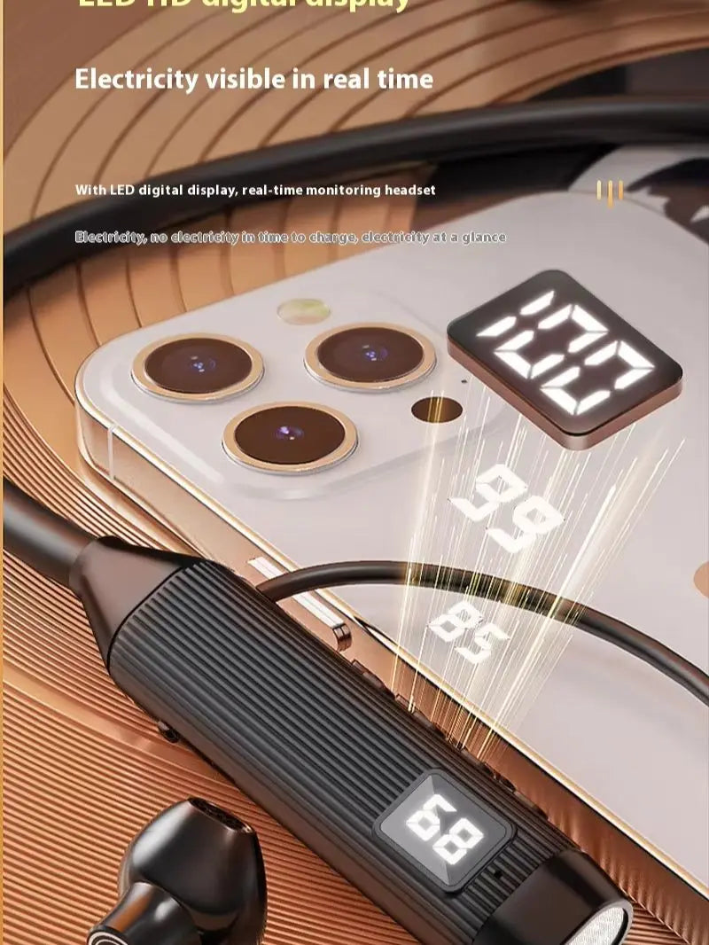 Super Power Wireless Headphones Bluetooth Earphones Neckband Magnetic Earbuds LED Display Sports Headset Stereo With Mic