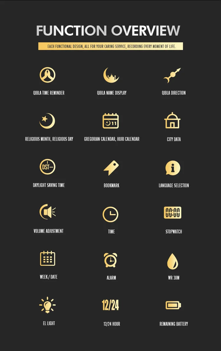 SKMEI Muslim Azan Digital Watches Men's Watch For Men Prayer With Qibla Compass Adhan Alarm Hijri Islamic Wristwatches Clock