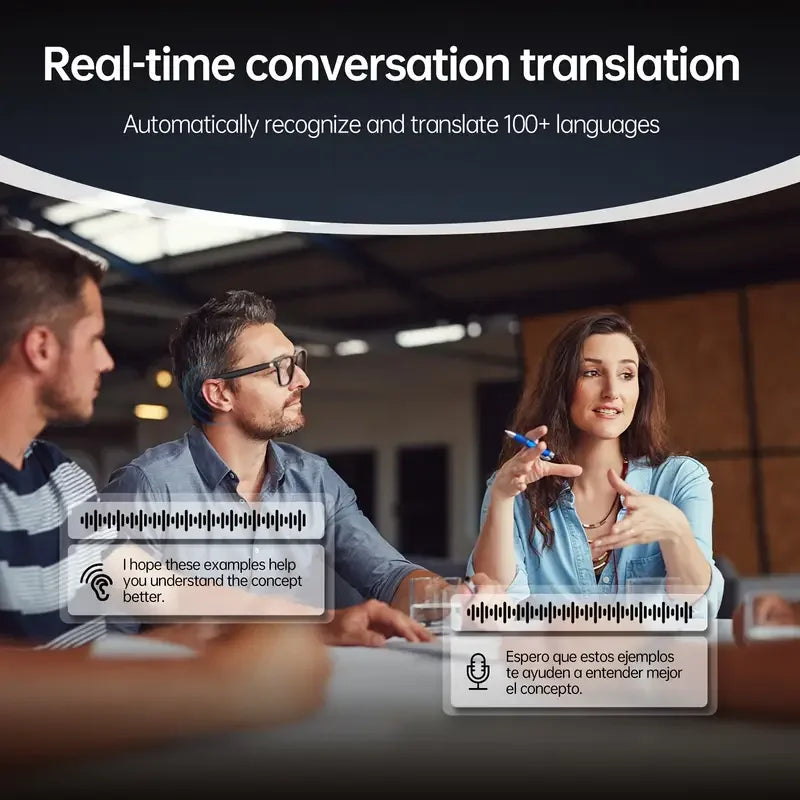 SENBONO AI Translation Smart Glassess Sunglasses With Bluetooth Call Play Music Headphones for Sports Driving Fitness Cycling