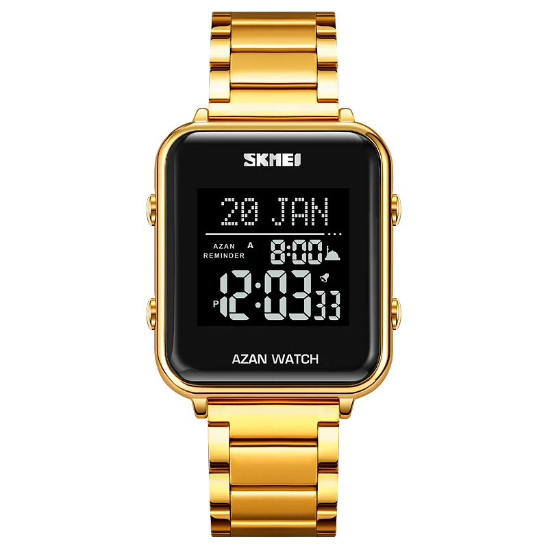 SKMEI Muslim Azan Digital Watches Men's Watch For Men Prayer With Qibla Compass Adhan Alarm Hijri Islamic Wristwatches Clock
