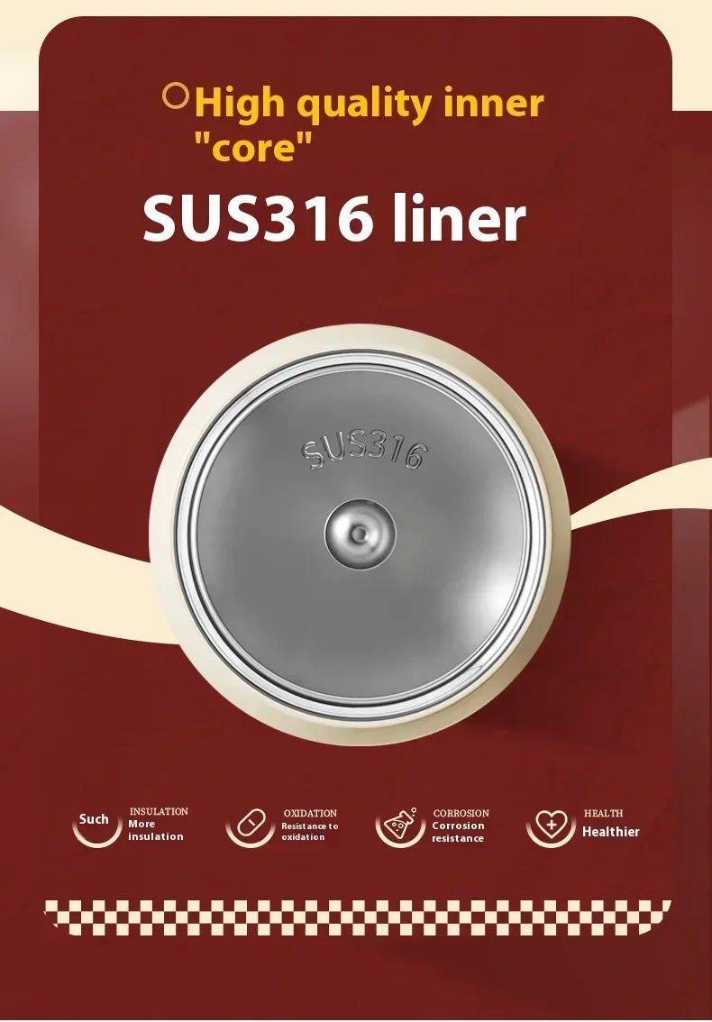 Stainless Steel Fashion Thermos Cup Water Cup Insulated Water Bottle Car Coffee Retro Travel Cup Stainless Steel Vacuum Flask