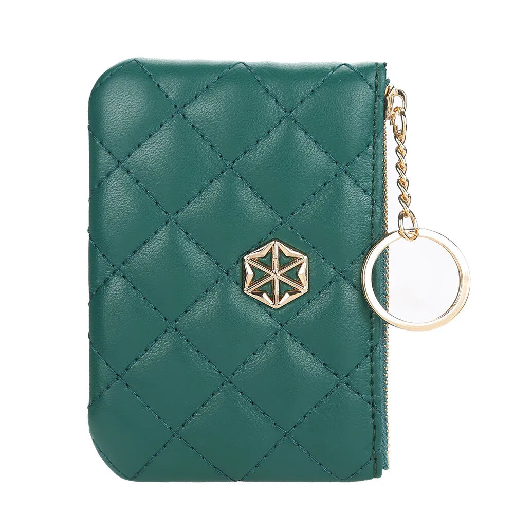 Women's Small Coin Purse PU Leather Wallet Fashion Mini Card Cash Holder Storage Bag with Keychain Ladies Zipper Wallet Gifts