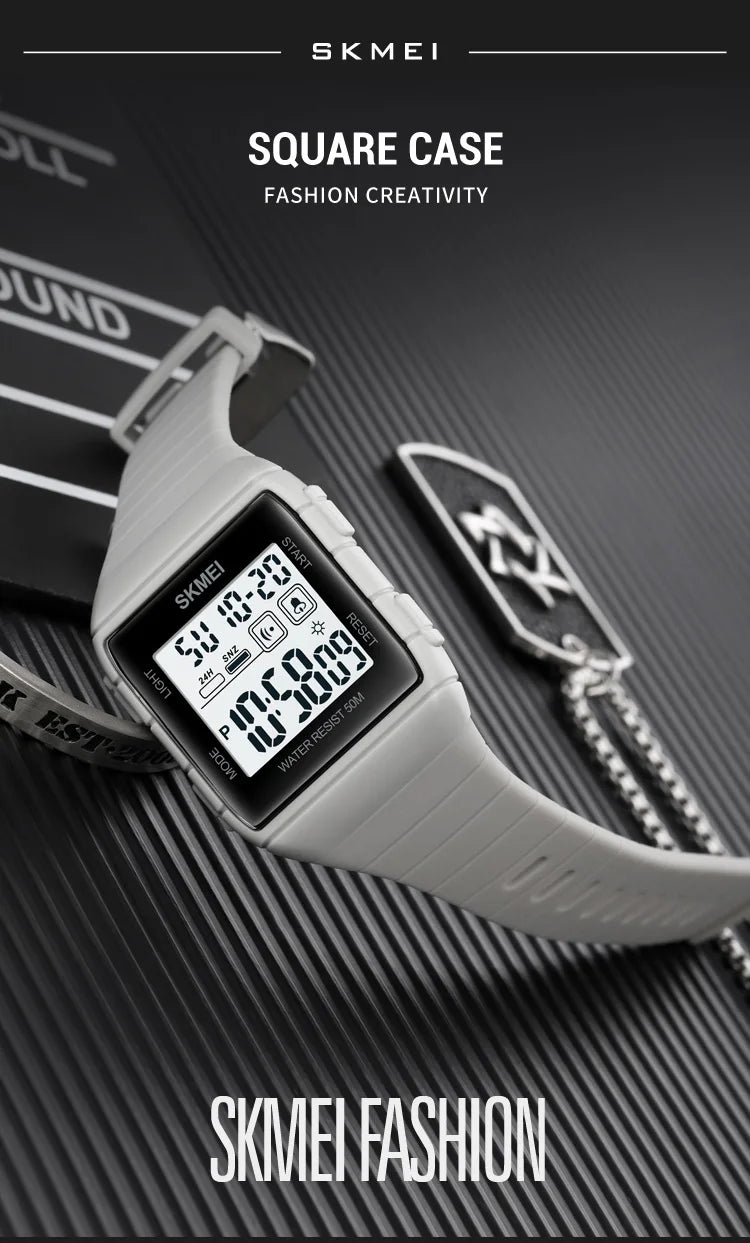 SKMEI Japan Digital movement Mens Sport Watches Military Countdown Alarm Clock 5Bar Waterproof LED Light Wristwatch reloj hombre