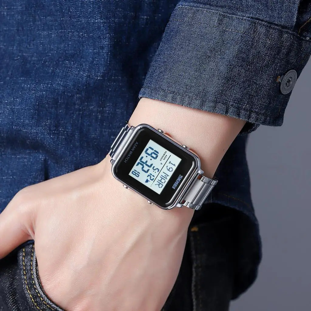 SKMEI Muslim Azan Digital Watches Men's Watch For Men Prayer With Qibla Compass Adhan Alarm Hijri Islamic Wristwatches Clock