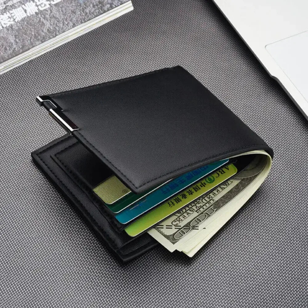 Men's Horizontal and Vertical Wallets Bifold Leather Wallet Pocket Bag Credit Card Holder Purse Large-capacity Business Wallet