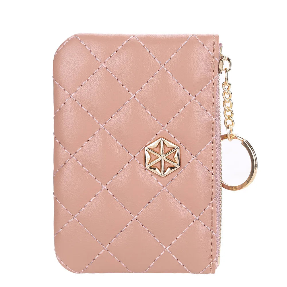 Women's Small Coin Purse PU Leather Wallet Fashion Mini Card Cash Holder Storage Bag with Keychain Ladies Zipper Wallet Gifts