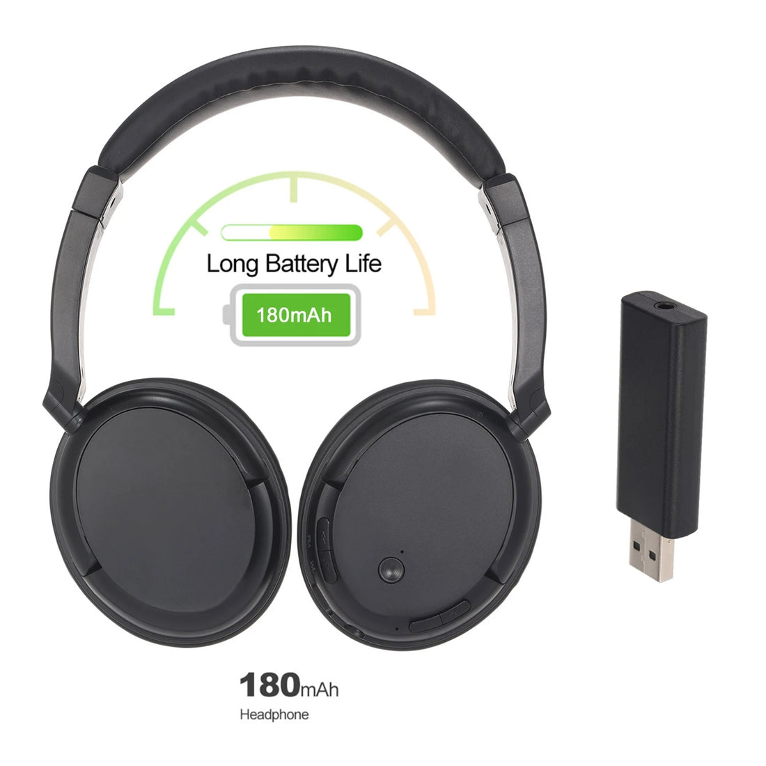 FM Wireless Headphones Over Ear Music Earphones with Transmitter 3.5mm Wired Headset Support FM Radio for TV PC Phones MP3 Playe