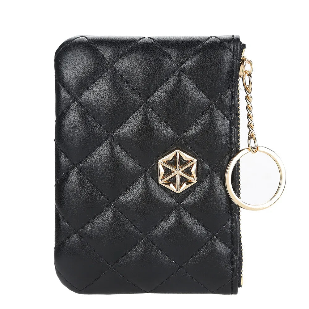 Women's Small Coin Purse PU Leather Wallet Fashion Mini Card Cash Holder Storage Bag with Keychain Ladies Zipper Wallet Gifts