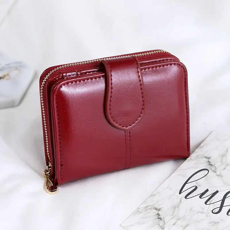 Women's Leather Wallet Bifold Clutch Bag Credit Card Holder Pocket Wallet Multi-functional Wallet Fashionable and Casual Wallet