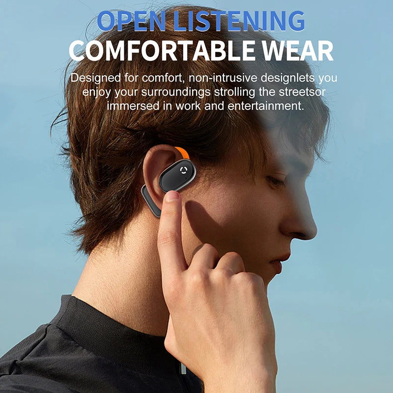 True Open Ear earbuds Wireless Headphones with Enhanced Sound,Lightweight Design,IPX4 waterproof,DNC Mics,BT 5.4,Punchy Bass