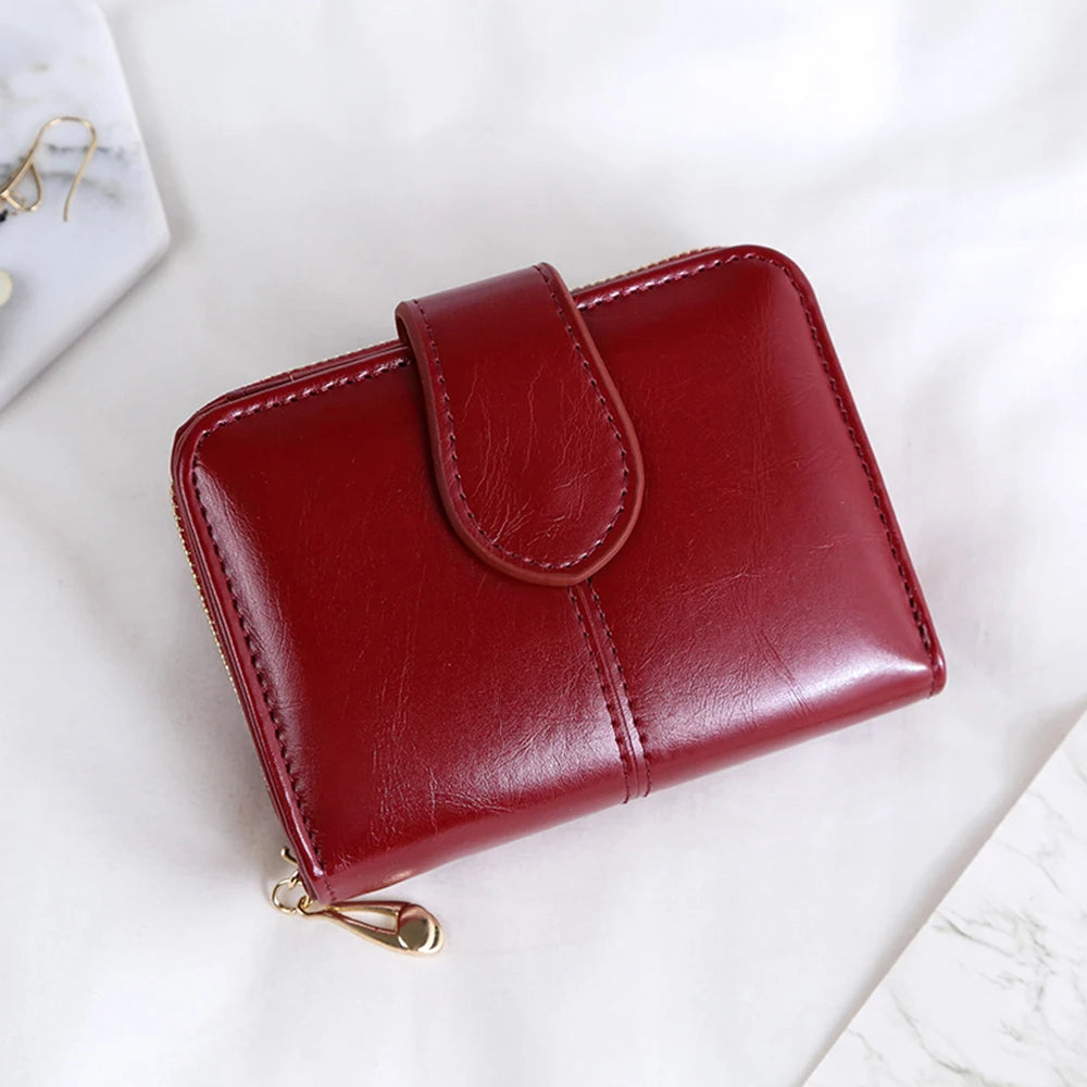Women's Leather Wallet Bifold Clutch Bag Credit Card Holder Pocket Wallet Multi-functional Wallet Fashionable and Casual Wallet