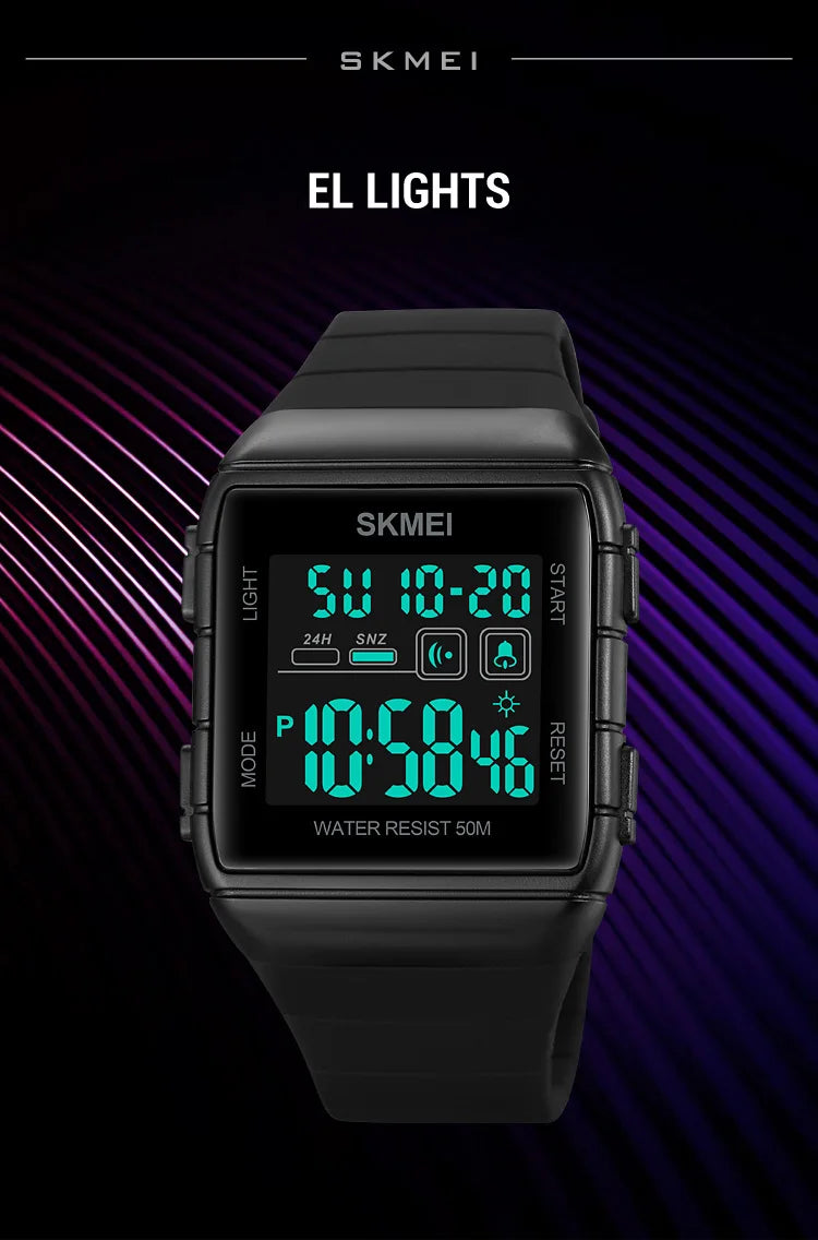 SKMEI Japan Digital movement Mens Sport Watches Military Countdown Alarm Clock 5Bar Waterproof LED Light Wristwatch reloj hombre