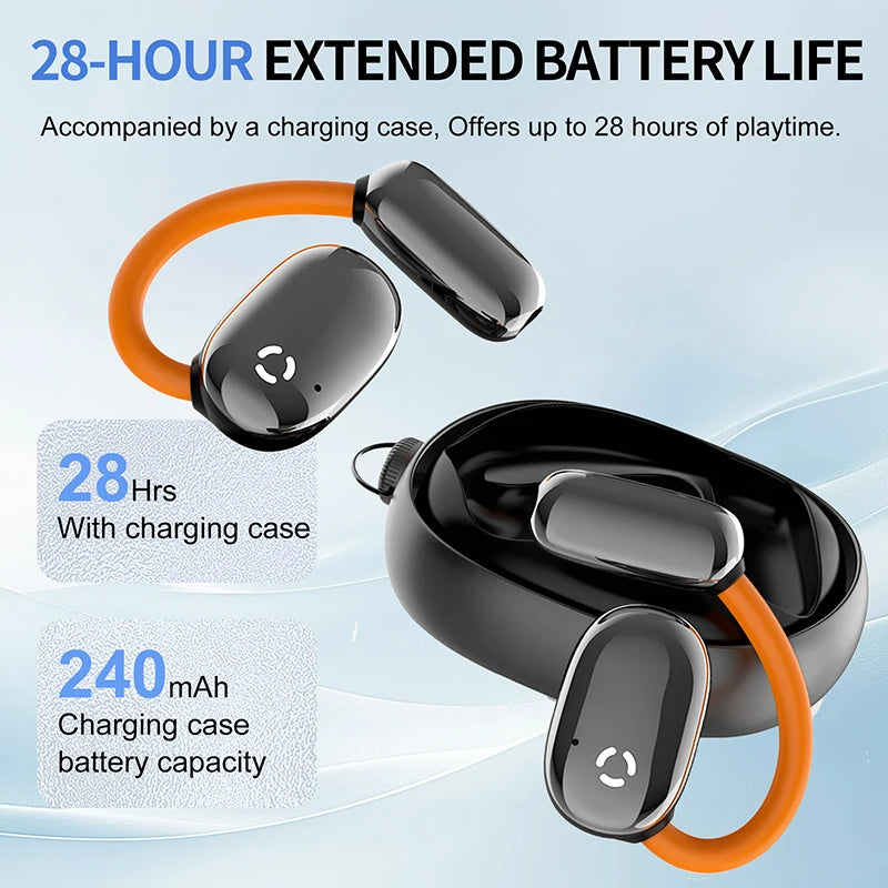 True Open Ear earbuds Wireless Headphones with Enhanced Sound,Lightweight Design,IPX4 waterproof,DNC Mics,BT 5.4,Punchy Bass
