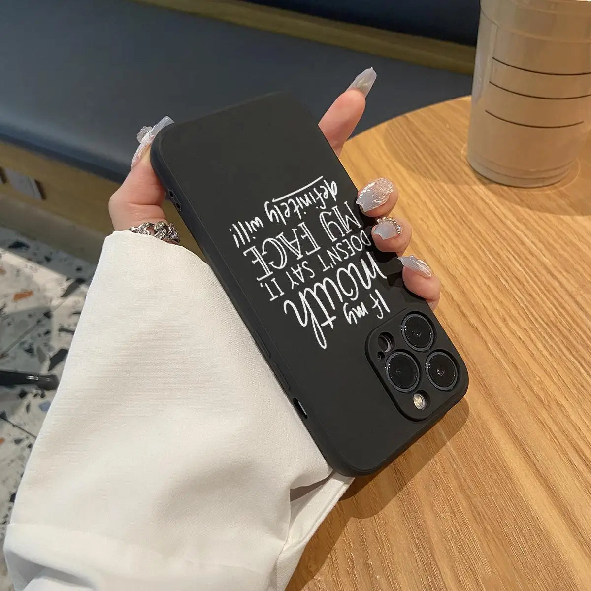 Solid Color Slogan Pattern TPU Phone Case,  Fashion Phone Accessories Compatible with IPhoneiPhone 16 Pro Max 1514Plus 13 12 11
