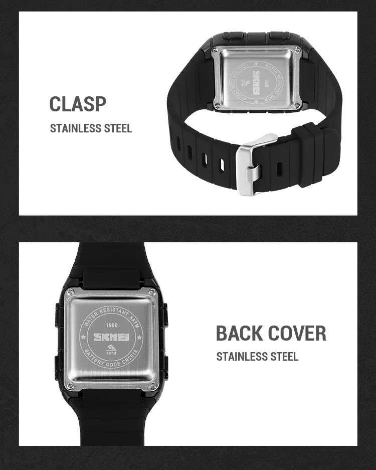 SKMEI Japan Digital movement Mens Sport Watches Military Countdown Alarm Clock 5Bar Waterproof LED Light Wristwatch reloj hombre