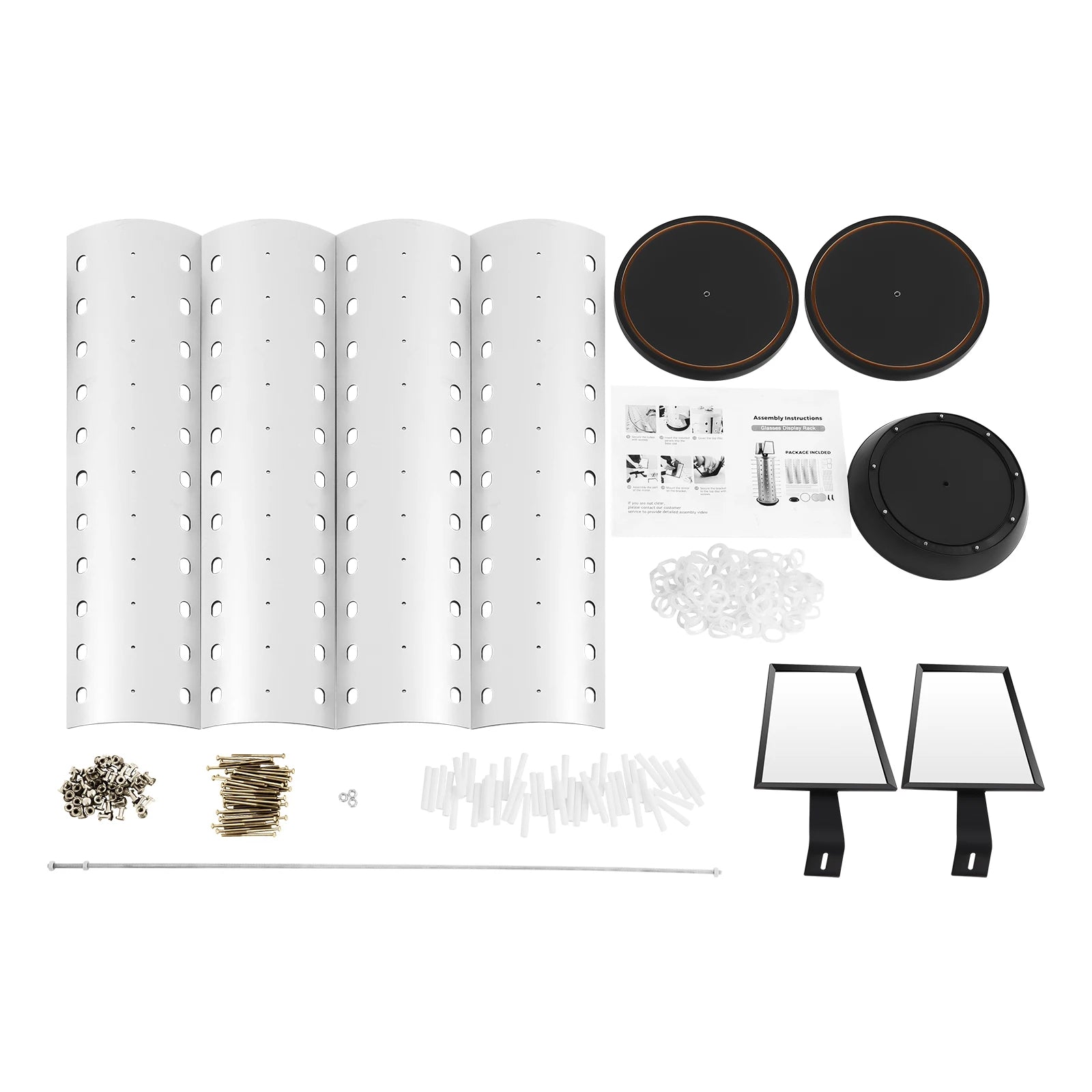 Bymaocar Sunglasses Display Rack 360° Rotating  44 Pieces + Mirror Spinning Stand Glass Holder Home Decor with Hooks and Holes