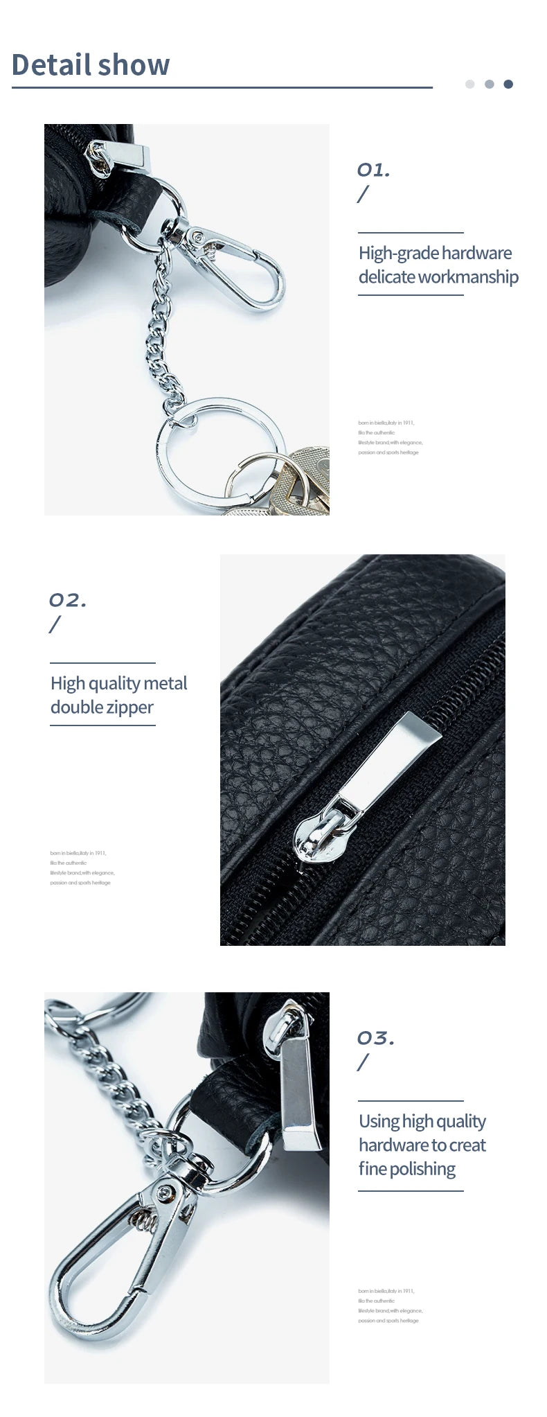 Small Pocket Zipper Key Storage Bag Simple Elegant PU Leather Wallet Car Key Ring Solid Color Lipstick Earphone Pouch Pocket