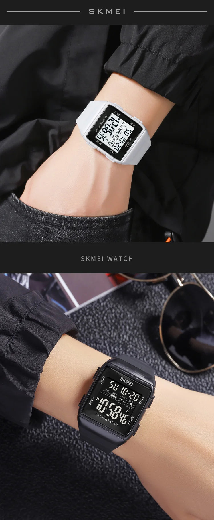 SKMEI Japan Digital movement Mens Sport Watches Military Countdown Alarm Clock 5Bar Waterproof LED Light Wristwatch reloj hombre