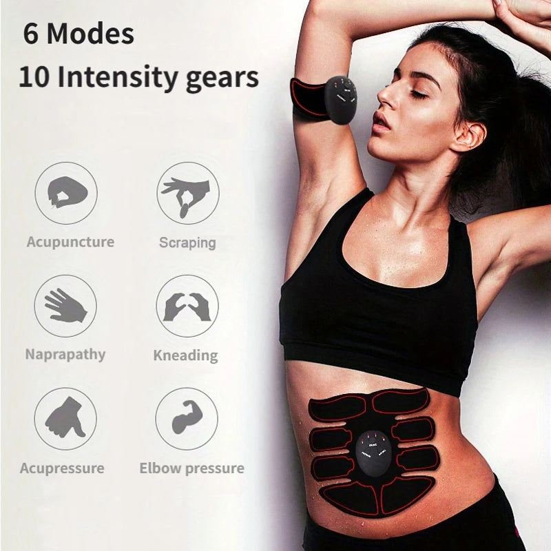 Abdominal Muscle Stimulator, USB Rechargeable Abdominal Training Belt, Home Exercise Equipment