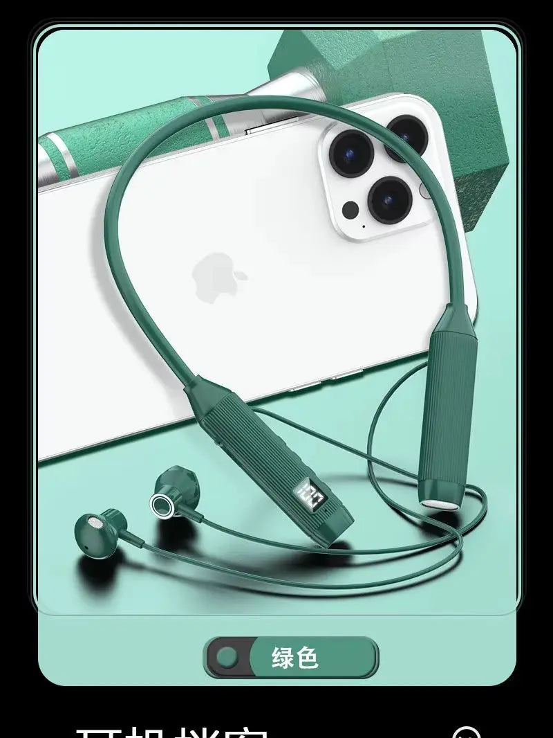 Super Power Wireless Headphones Bluetooth Earphones Neckband Magnetic Earbuds LED Display Sports Headset Stereo With Mic