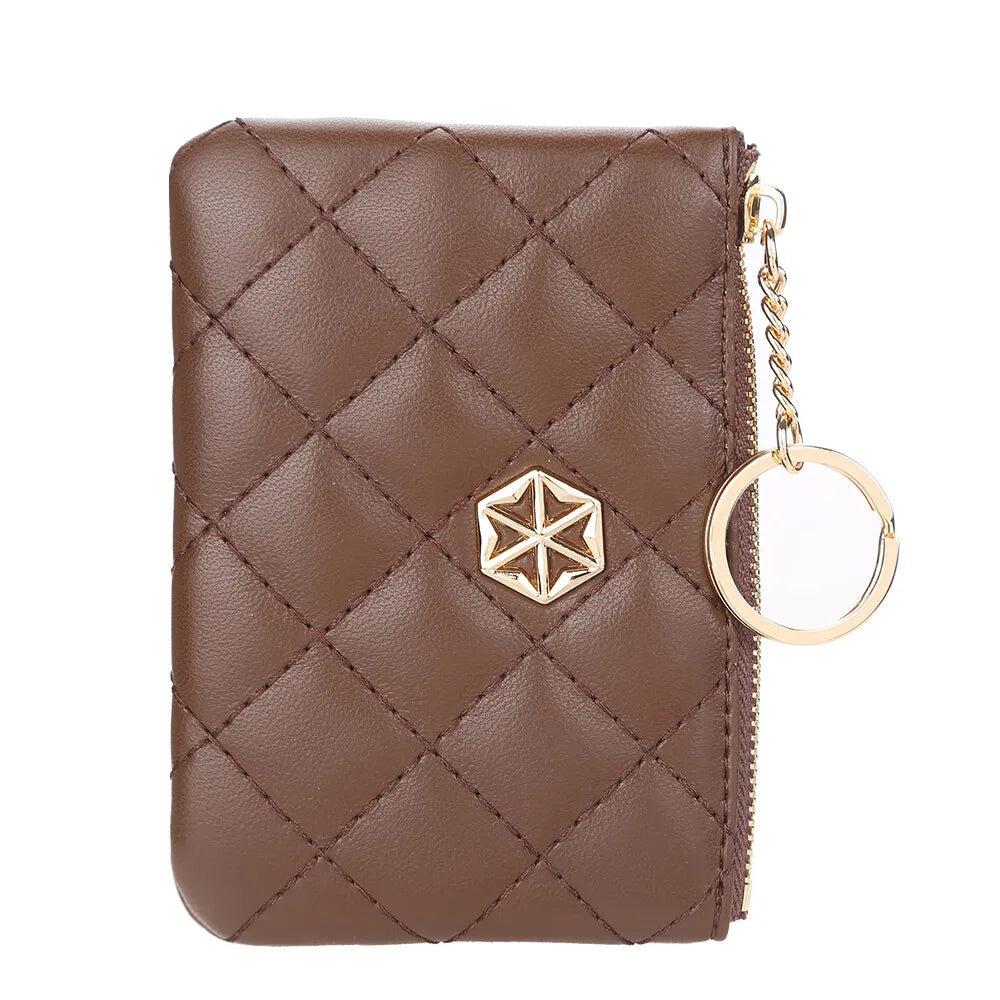 Women's Small Coin Purse PU Leather Wallet Fashion Mini Card Cash Holder Storage Bag with Keychain Ladies Zipper Wallet Gifts