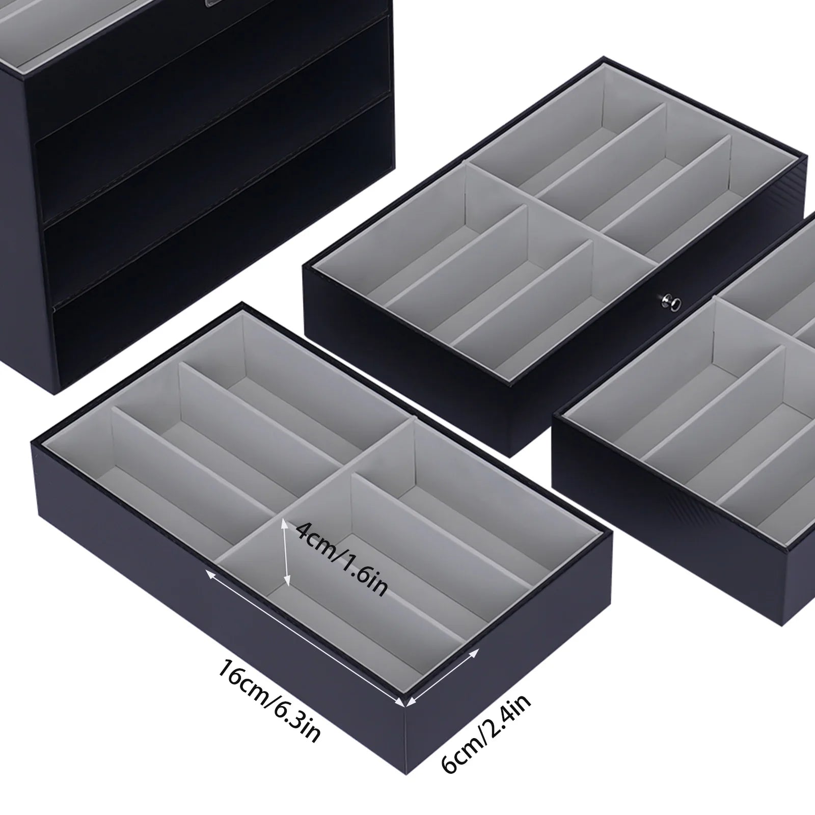 24-Slot Glasses Display Case, PU Leather & Glass Top Storage Box for Sunglasses, Watches, Jewelry, Locking Clasp & Pull-Out