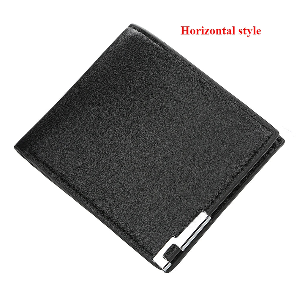 Men's Horizontal and Vertical Wallets Bifold Leather Wallet Pocket Bag Credit Card Holder Purse Large-capacity Business Wallet