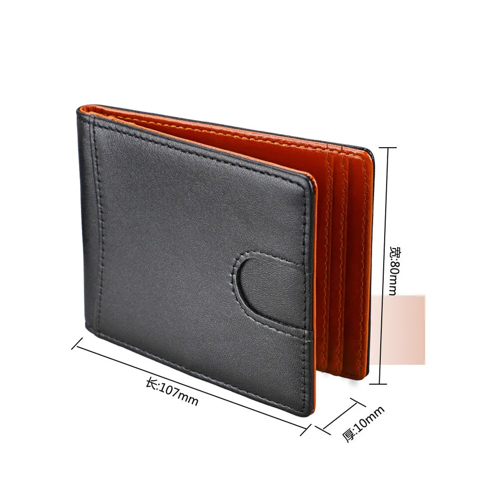 Man's and Women's Leather Wallet Foldable Mini Wallet Credit Card Holder Packet Purse Business Money Clip ID Card Bag Gift