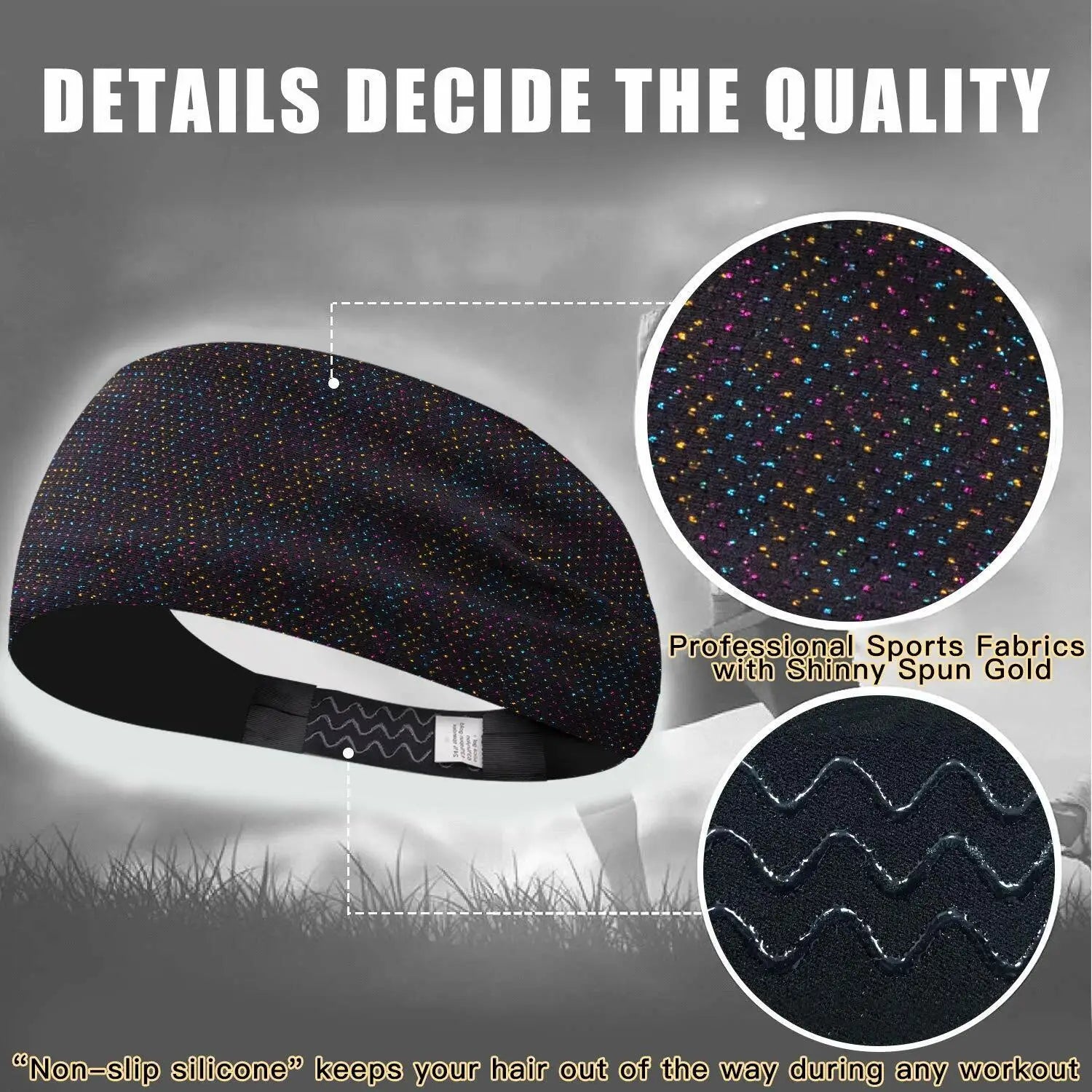 Headband for Men & Women Sweat Wicking Sports Sweatband Headbands Workout Running Training Yoga Basketball Hairband