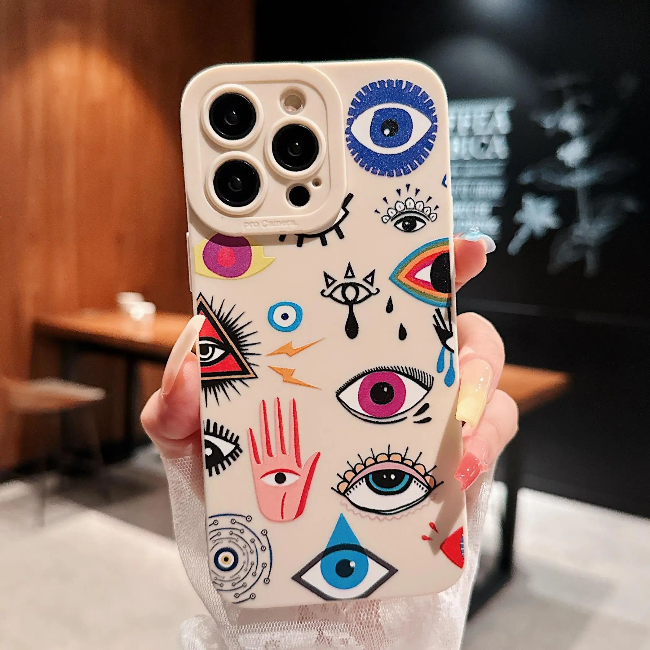 Eye Pattern Phone Case Shockproof Phone Protective Cover Phone Accessories Compatible with IPhone 16 Pro Max 15 Pro 14Plus 13 12