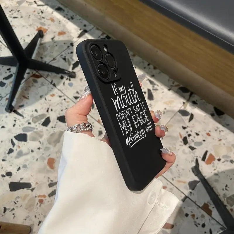 Solid Color Slogan Pattern TPU Phone Case,  Fashion Phone Accessories Compatible with IPhoneiPhone 16 Pro Max 1514Plus 13 12 11