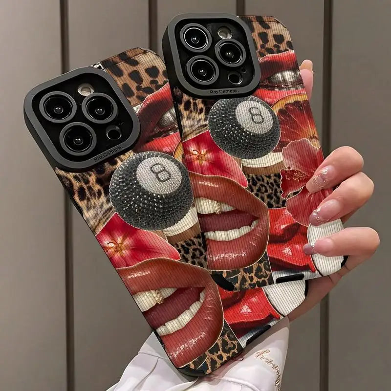 Fashionable Lip Pattern Phone Case Phone Accessories Compatible with IPhone 16 Pro Max 15 Pro 14Plus 13 12 11 XR X/XS