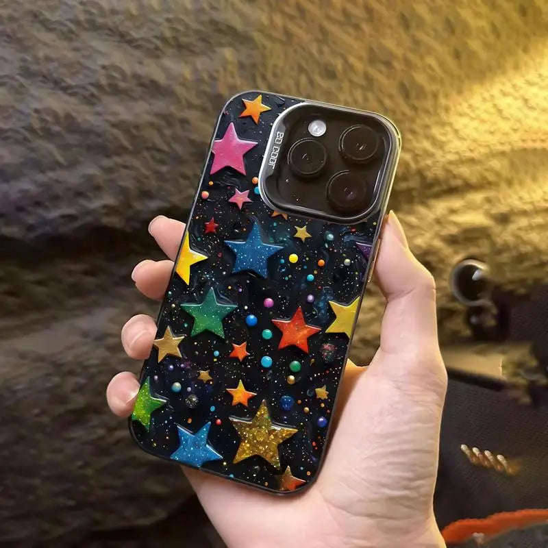 Colorful Star Pattern Phone Case Phone Accessories Compatible with IPhone for IPhone 16 Pro Max 15 Pro 14Plus 13 12 11 XR X/XS