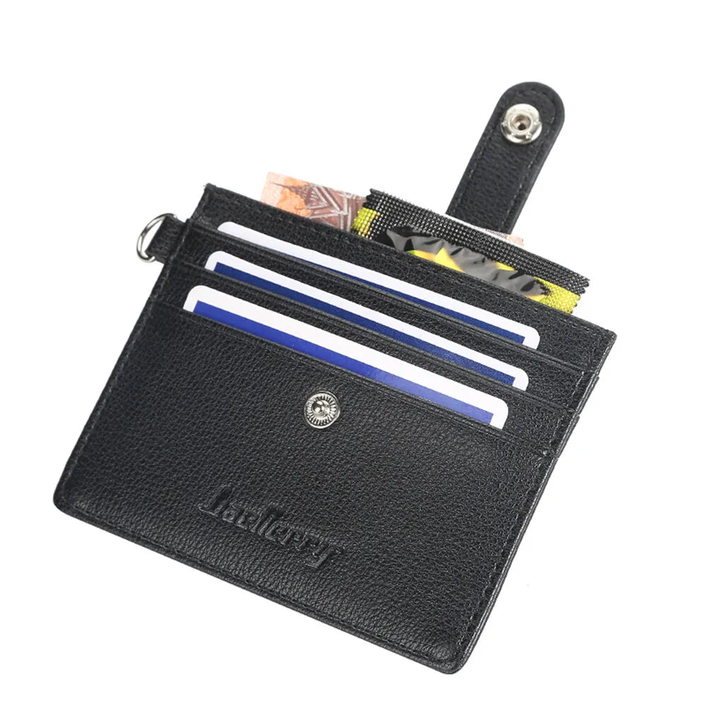 Man's Leather Wallet Mini Small Card Bag Multi-card Slot Wallet ID Card Holder Purse Fashionable Men's Wallet Pocket Purse