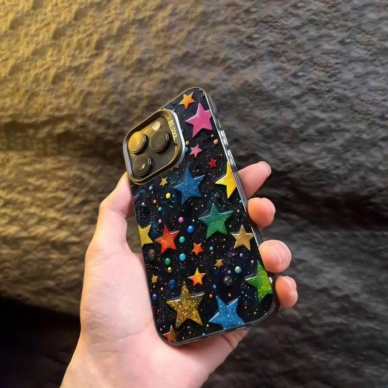 Colorful Star Pattern Phone Case Phone Accessories Compatible with IPhone for IPhone 16 Pro Max 15 Pro 14Plus 13 12 11 XR X/XS
