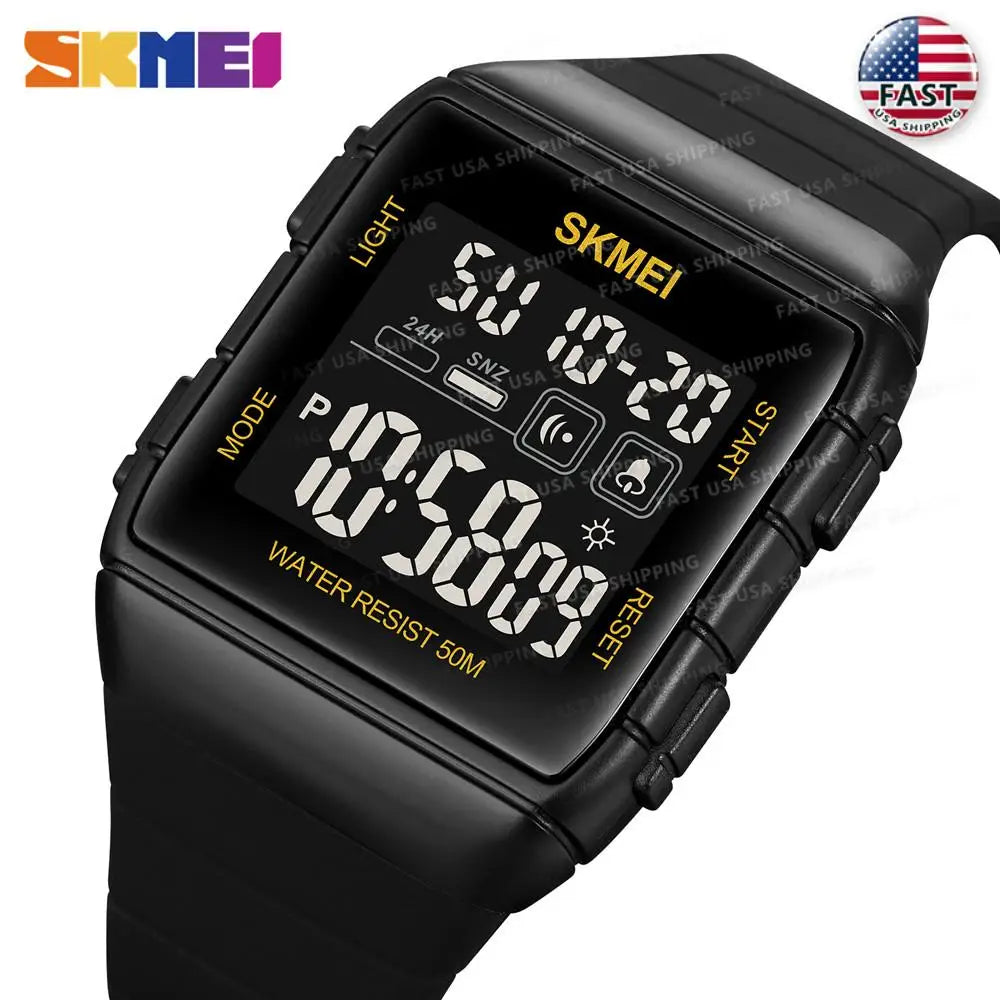 SKMEI Japan Digital movement Mens Sport Watches Military Countdown Alarm Clock 5Bar Waterproof LED Light Wristwatch reloj hombre