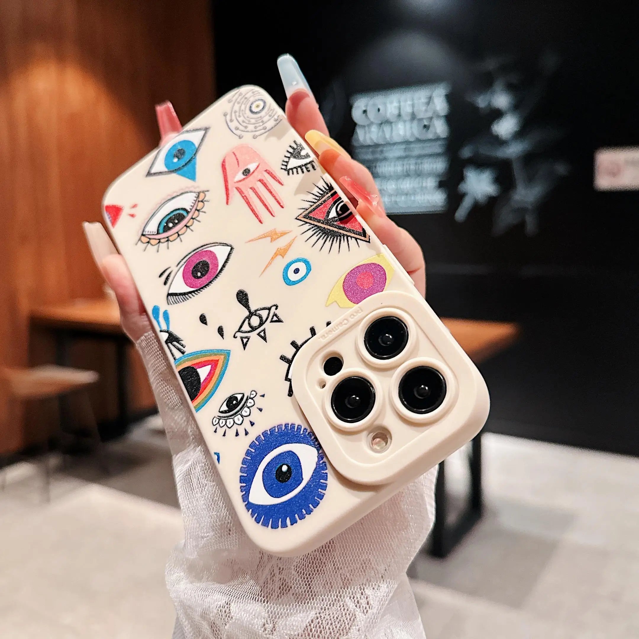 Eye Pattern Phone Case Shockproof Phone Protective Cover Phone Accessories Compatible with IPhone 16 Pro Max 15 Pro 14Plus 13 12